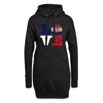 COEUR CROATIE - Sweat-shirt à capuche long Femme - noir - Devant