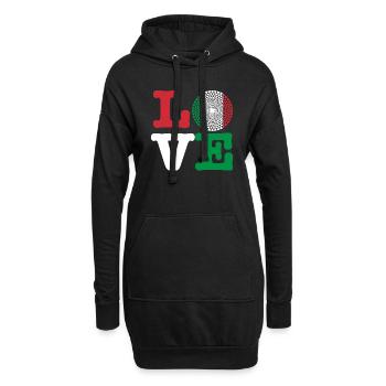 ITALIE COEUR - Sweat-shirt à capuche long Femme - noir - Devant
