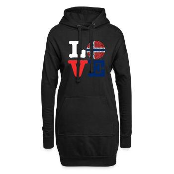 COEUR NORVÈGE - Sweat-shirt à capuche long Femme - noir - Devant