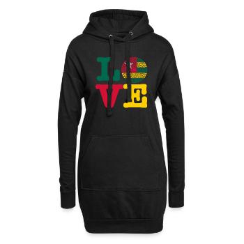 TOGO COEUR - Sweat-shirt à capuche long Femme - noir - Devant