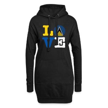 ST LUCIA HERZ - Sweat-shirt à capuche long Femme - noir - Devant