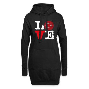 COEUR TURQUIE - Sweat-shirt à capuche long Femme - noir - Devant