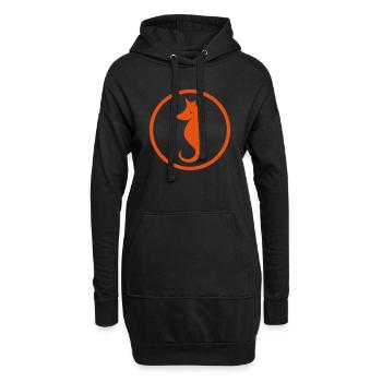 Seepferd - Hoodie-Kleid - Schwarz - Vorne