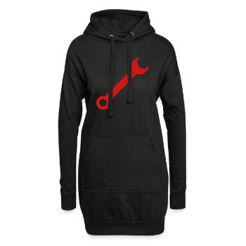 Schraubenschlüssel 3 - Hoodie-Kleid - Schwarz - Vorne