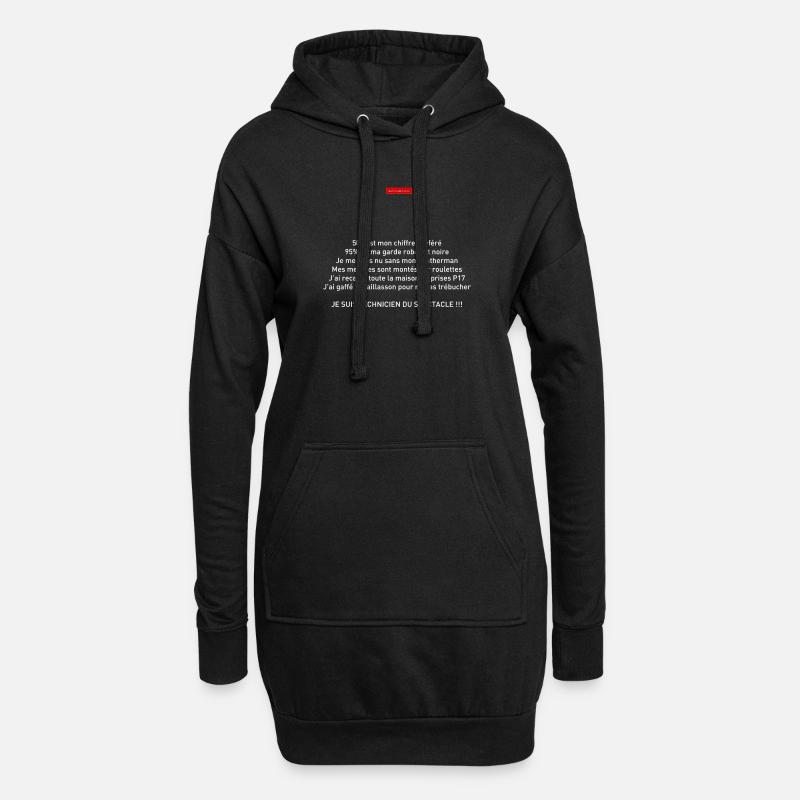 Je suis technicien du spectacle - Sweat-shirt à capuche long Femme - noir