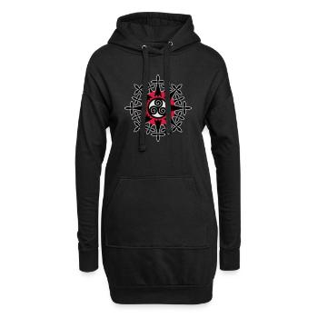 Bretagne Hermines - Sweat-shirt à capuche long Femme - noir - Devant