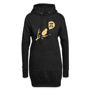 Bird pi - Hoodie-Kleid - Schwarz - Vorne