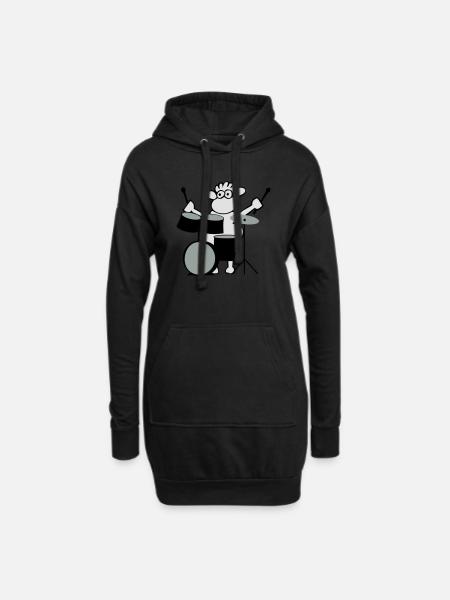 Rock music - Hoodie-Kleid - Schwarz