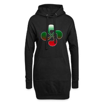 Croix Basque design 101 - Sweat-shirt à capuche long Femme - noir - Devant