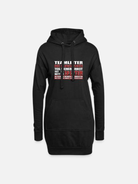 TEAMLEITER DER SCHWIERIGSTE TEIL MEINER ARBEIT IST - Hoodie-Kleid - Schwarz