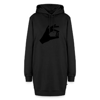 Bitcoin halten - Hoodie-Kleid - Schwarz - Vorne - AI Model Female 172 light (172cm)