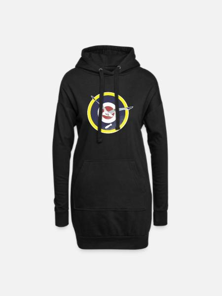 Brighton Bombing Seagull - Hoodie Dress - black