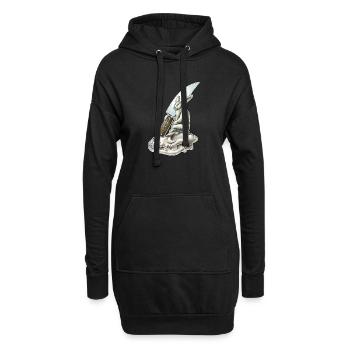 shirt de crâne de couteau de lièvre motif mauvais solo de lapin - Sweat-shirt à capuche long Femme - noir - Devant