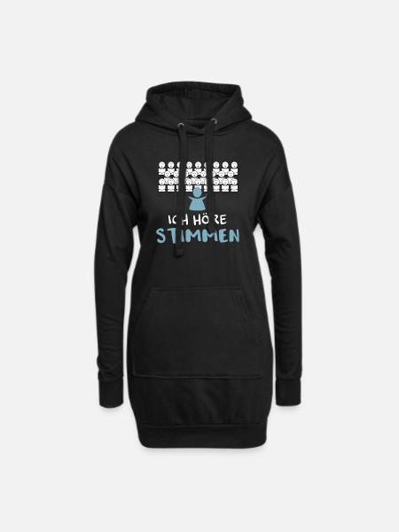 Ich höre Stimmen - Hoodie-Kleid - Schwarz