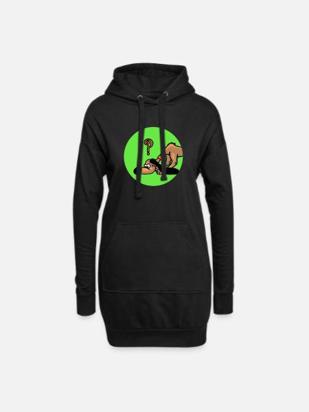 Suchhund hund - Hoodie-Kleid - Schwarz