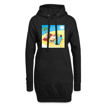 Père Plage - Sweat-shirt à capuche long Femme - noir - Devant