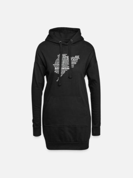 Nordschleife White Wordcloud Shirt - Hoodie-Kleid - Schwarz
