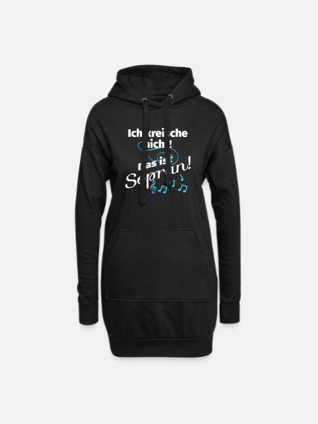 Ich kreische nicht Sopran - Hoodie-Kleid - Schwarz