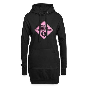 baby under construction - Hoodie-Kleid - Schwarz - Vorne
