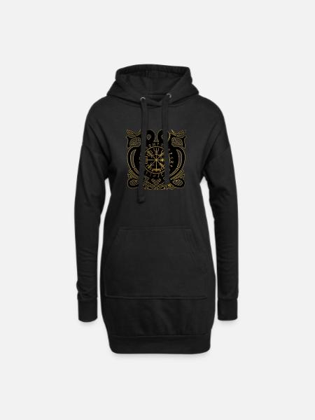 Vegvisir - Viking Navigation Compass - Hoodie Dress - black