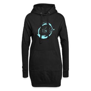 Aloha Welle türkis - Hoodie-Kleid - Schwarz - Vorne