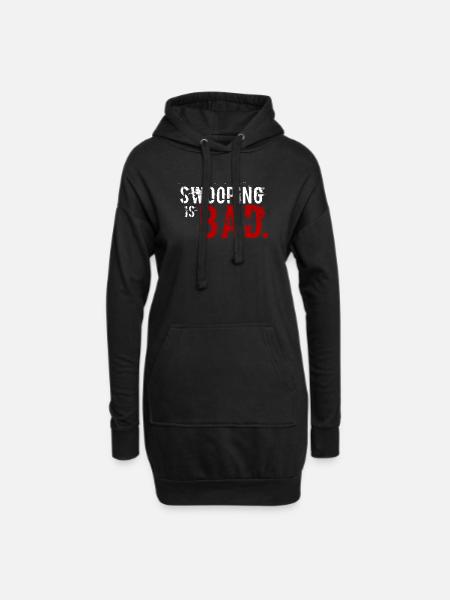 "Swooping ist Bad" Design- - Hoodie-Kleid - Schwarz
