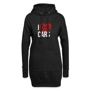 J'aime les voitures - Sweat-shirt à capuche long Femme - noir - Devant