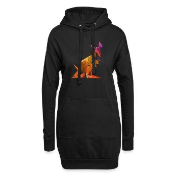 kangourou - Sweat-shirt à capuche long Femme - noir - Devant
