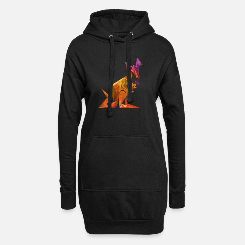 Känguru - Hoodie-Kleid - Schwarz