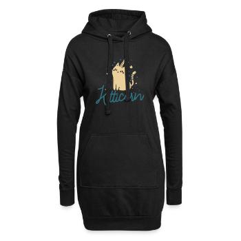 Kitticorn - Cat - Horn - chaton - Unicorn - Sweat-shirt à capuche long Femme - noir - Devant