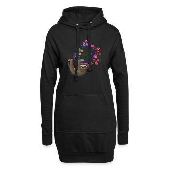 Faultier work out - Hoodie-Kleid - Schwarz - Vorne