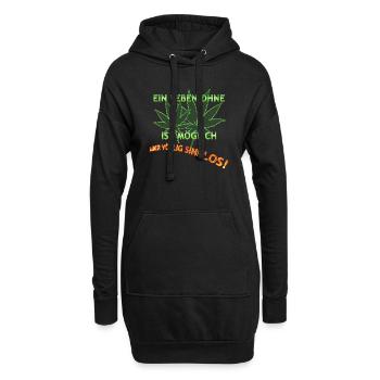 SINNLOS OHNE HANF - Hoodie-Kleid - Schwarz - Vorne