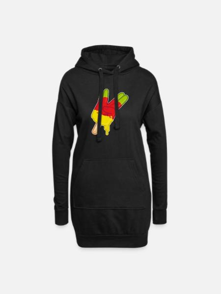 Flutschfinger Victory - Hoodie-Kleid - Schwarz