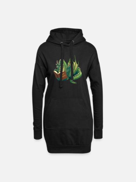 Märchendrache - Hoodie-Kleid - Schwarz