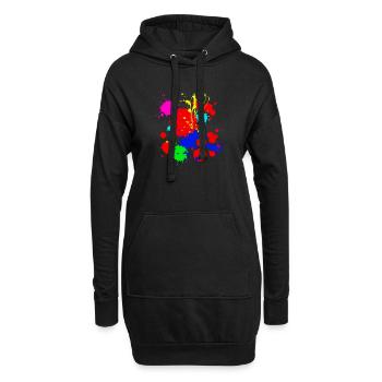 colors2 - Hoodie-Kleid - Schwarz - Vorne