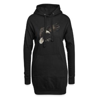 Adler Flug Freiheit Schwarz Weiss - Hoodie-Kleid - Schwarz - Vorne