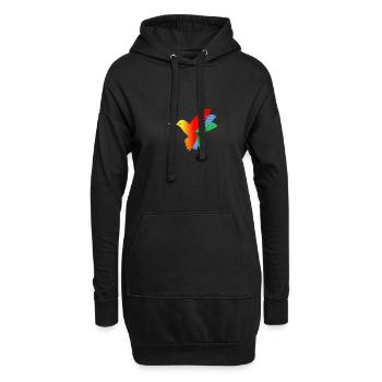 Hummingbird Kolibri bunt - Hoodie-Kleid - Schwarz - Vorne