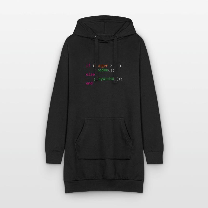 Programmierer Quellcode Hunger oder Spielen Hoodie-Kleid