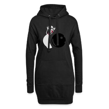Bowling Pin - Hoodie-Kleid - Schwarz - Vorne