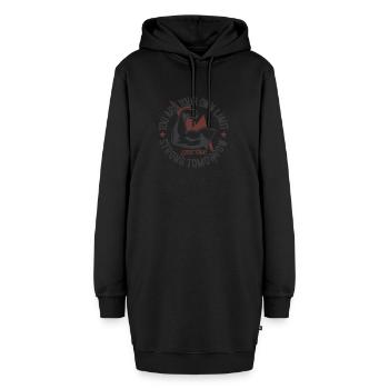 gym - Hoodie-Kleid - Schwarz - Vorne - AI Model Female 172 light (172cm)