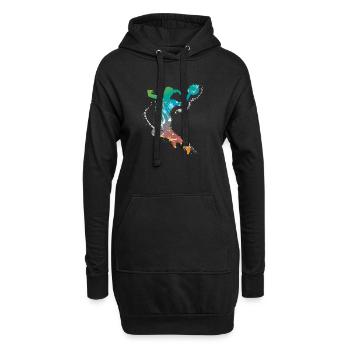 féminin de handball de - Sweat-shirt à capuche long Femme - noir - Devant