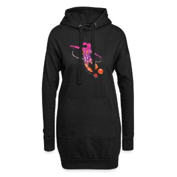 femelle football de - Sweat-shirt à capuche long Femme - noir - Devant