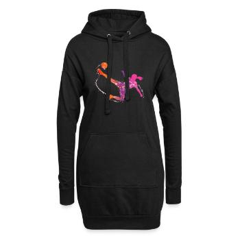 femelle football de - Sweat-shirt à capuche long Femme - noir - Devant