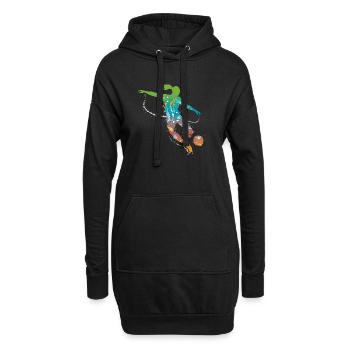 femelle football de - Sweat-shirt à capuche long Femme - noir - Devant