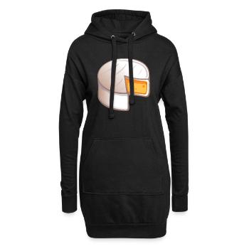 camenbert kawaii - Sweat-shirt à capuche long Femme - noir - Devant