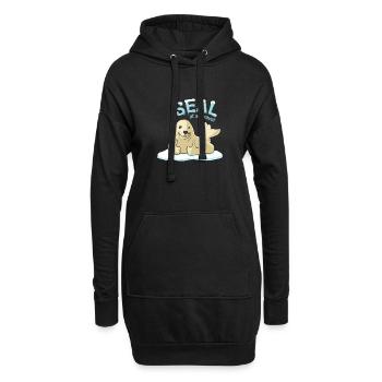Gütesiegel - Hoodie-Kleid - Schwarz - Vorne