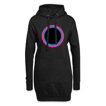 Kreis - Hoodie-Kleid - Schwarz - Vorne