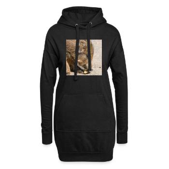 Frischling Wildschwein (Sus scrofa) im Wald - Hoodie-Kleid - Schwarz - Vorne