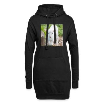 Agneau agneau - Sweat-shirt à capuche long Femme - noir - Devant