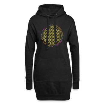 flower of life - rules of life - Hoodie-Kleid - Schwarz - Vorne